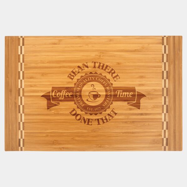 Bamboo Cutting Board with Butcher Block Inlay (18 1/4" x 12" ) Thumbnail